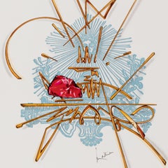 Georges Mathieu, Original Vintage Airline Poster, Air France Tour Eiffel, 1967