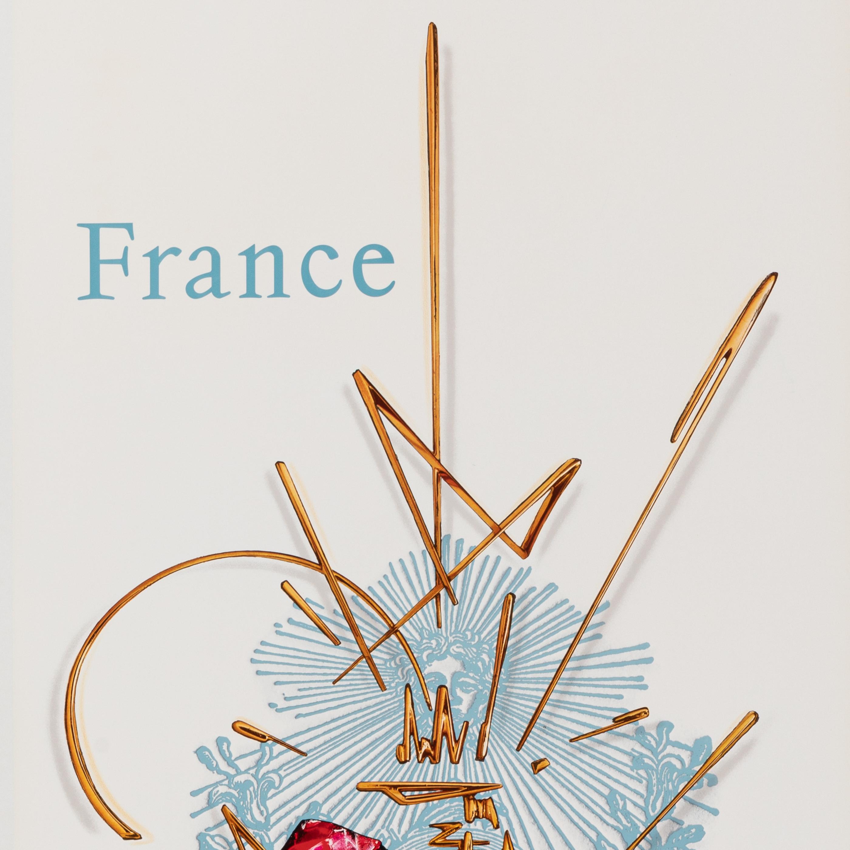Moderne Georges Mathieu, Original Vintage Airline Poster, Air France Tour Eiffel, 1967 en vente