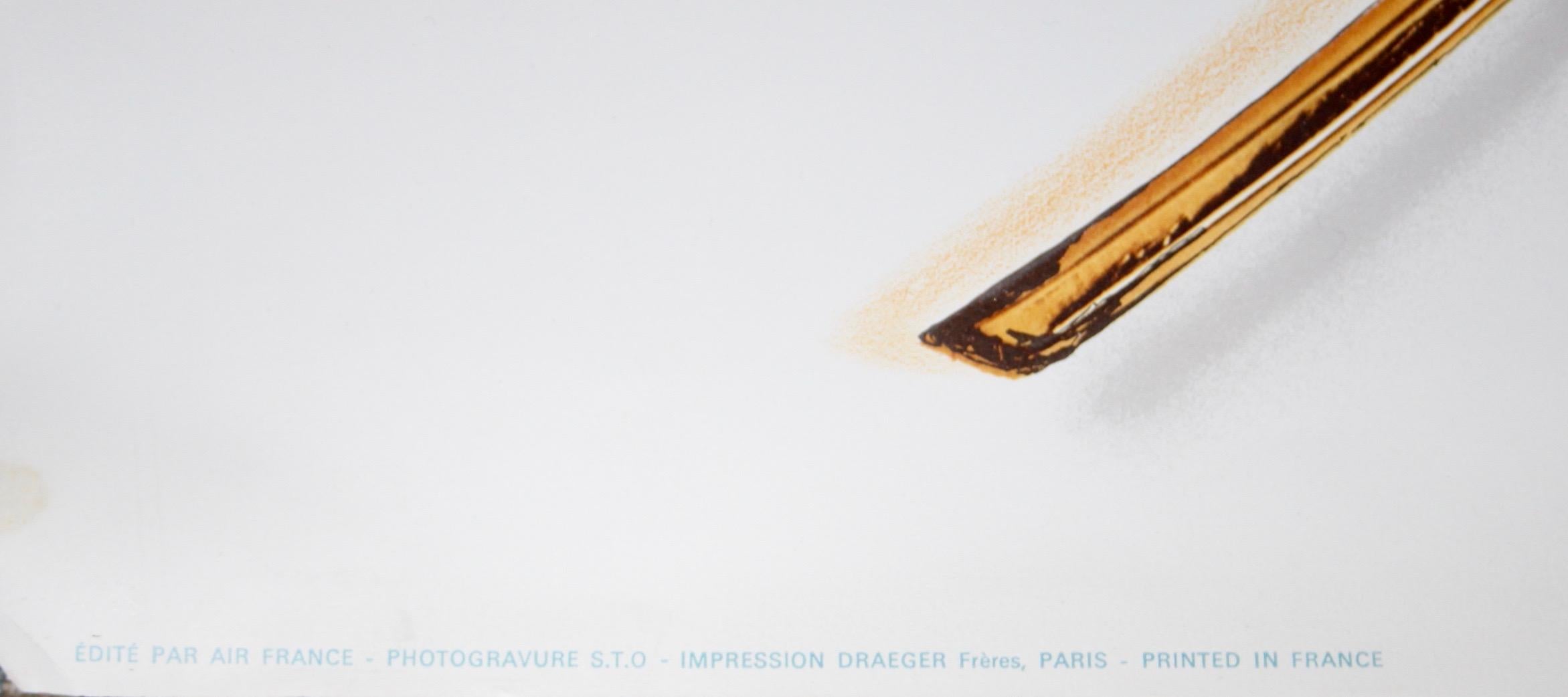 Georges Mathieu, Cartel original de época de una compañía aérea, Air France Torre Eiffel, 1967 en venta 1