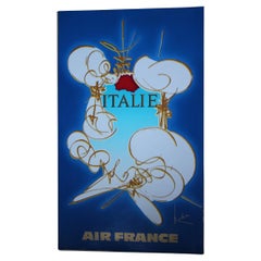 Georges Mathieu, Poster originale d'epoca di una compagnia aerea, Air France, Italia, 1967
