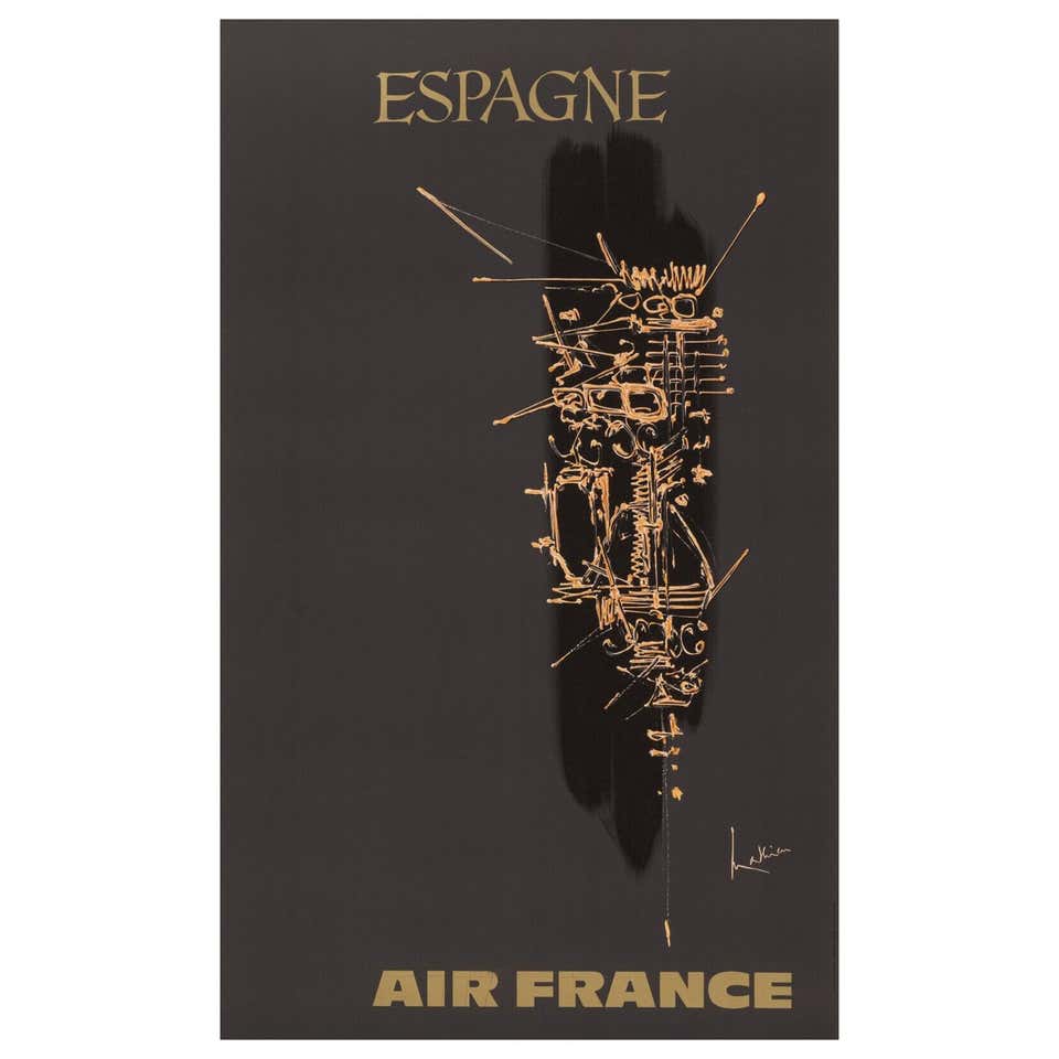 Georges Mathieu, Original Vintage Airline Poster, Air France, Mexico ...