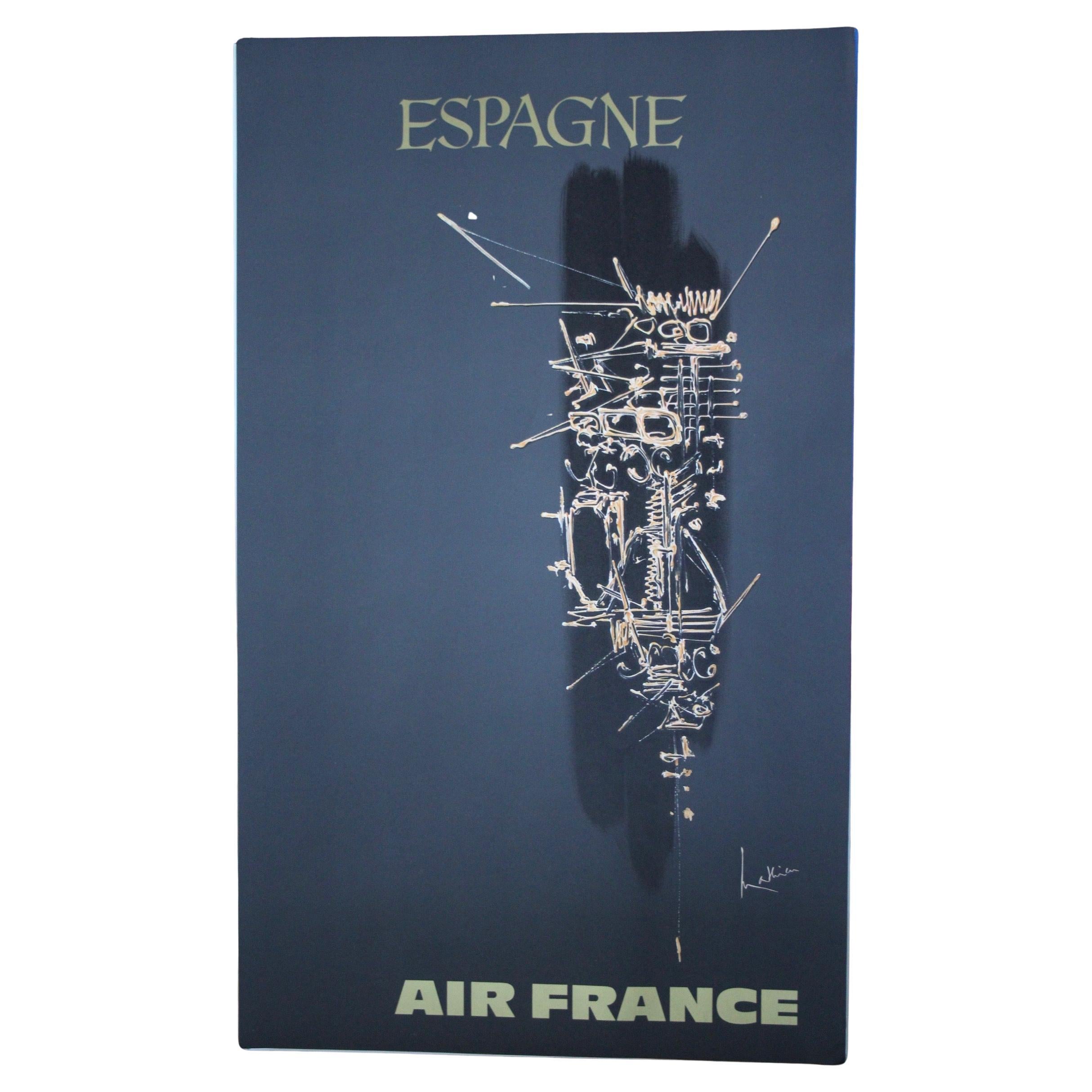 Georges Mathieu, Original Vintage Airline Poster, Air France, Espagne, 1967