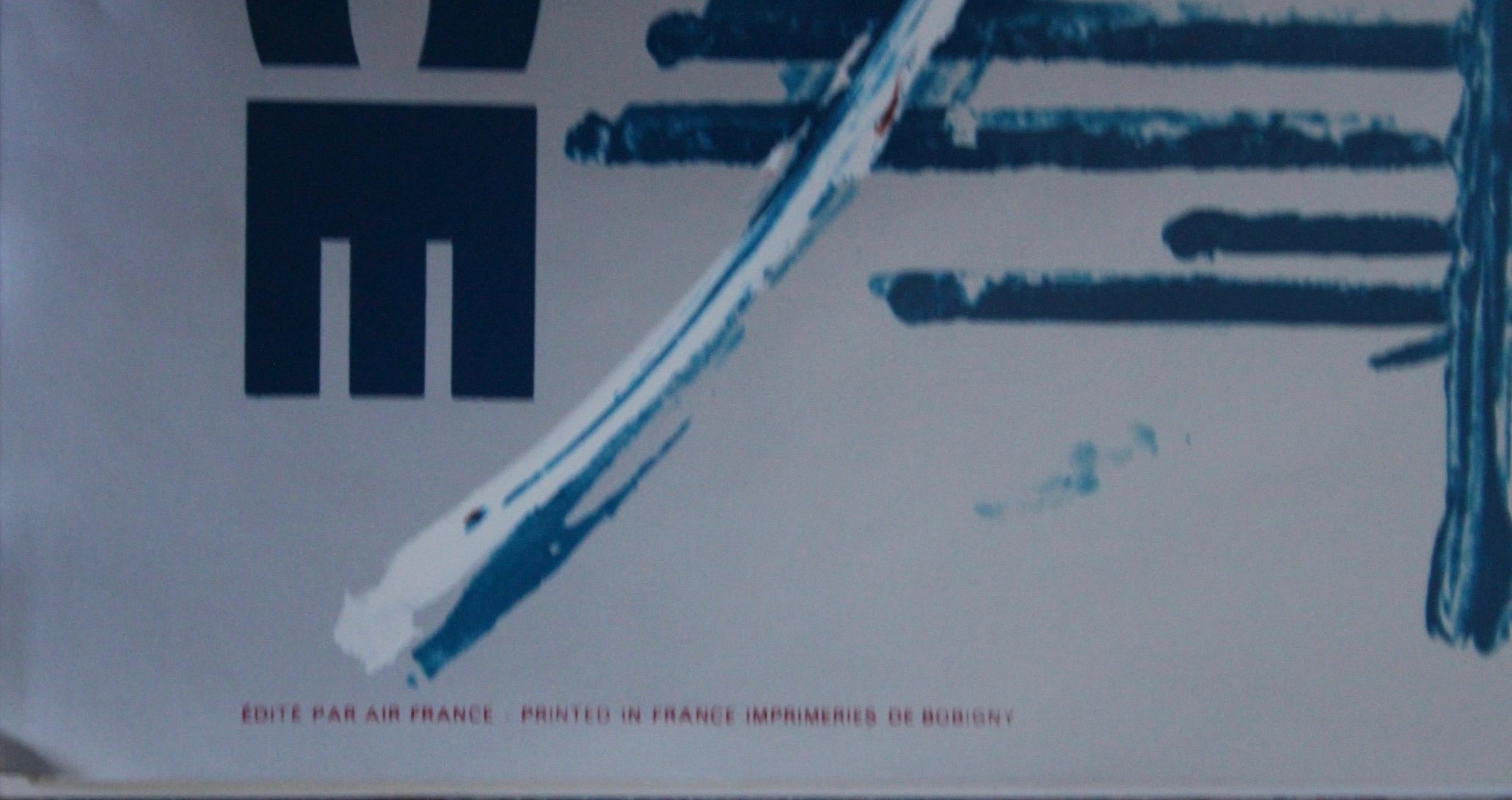 Paper Georges Mathieu , Original Vintage Airline Poster, Air France USA For Sale