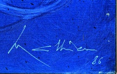The Soft Voice Blue oil painting abstract composition vibrant shad