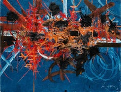 The Soft Voice Blue oil painting abstract composition vibrant shad
