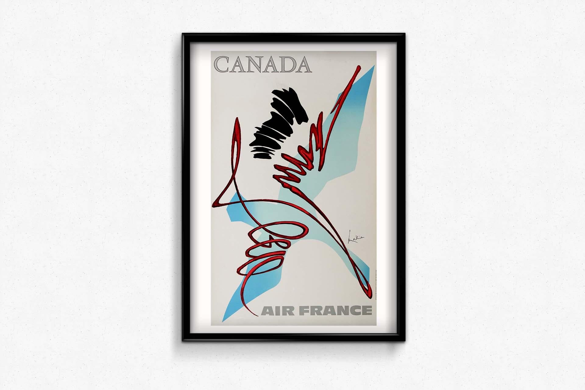 Original-Reiseplakat von Georges Mathieu, Air France, Kanada, 1967  im Angebot 1