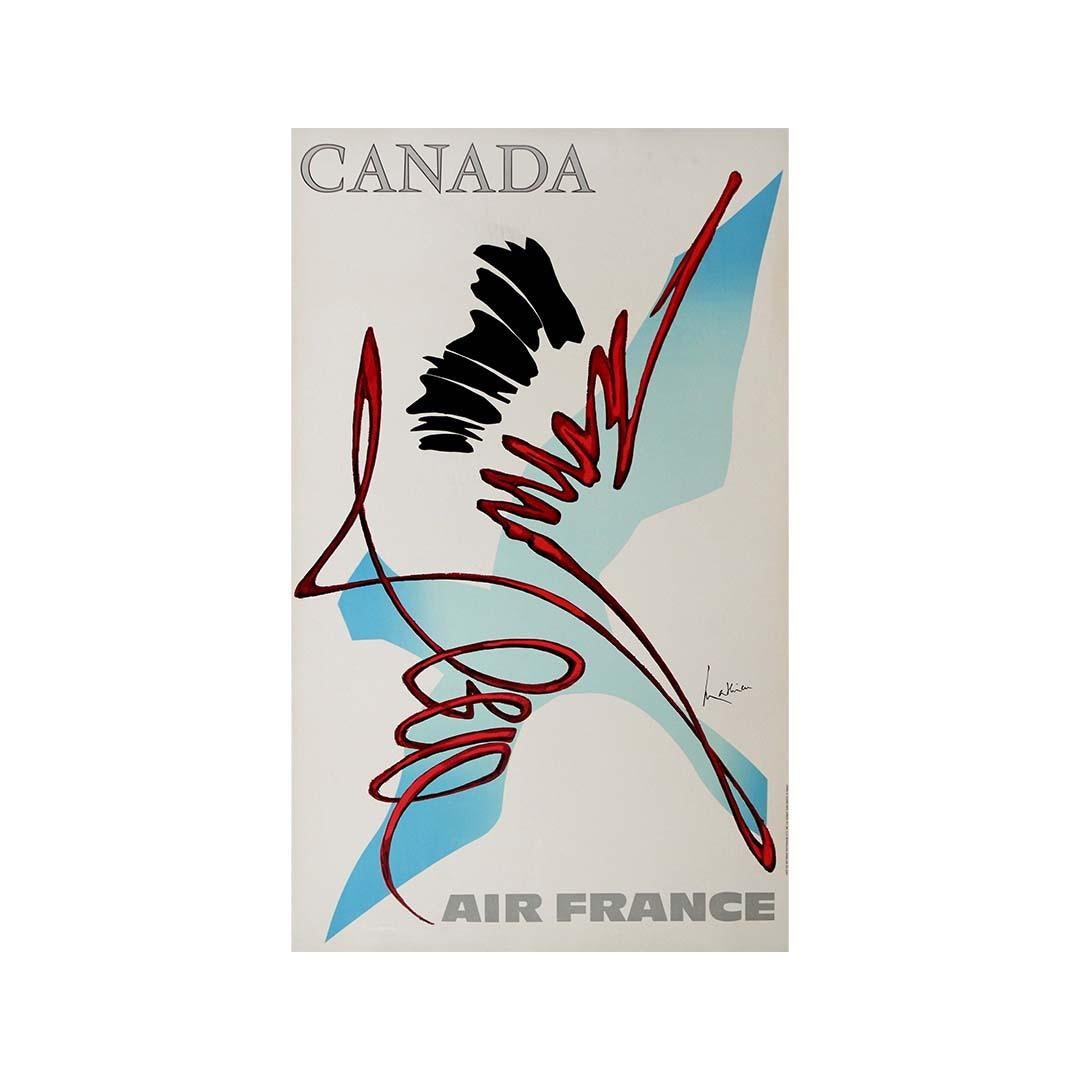 Affiche de voyage originale de Georges Mathieu pour Air France Canada, 1967  en vente 3
