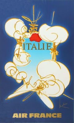 1971 Nach Georges Mathieu "Air France: Italien" Zeitgenössisches Frankreich