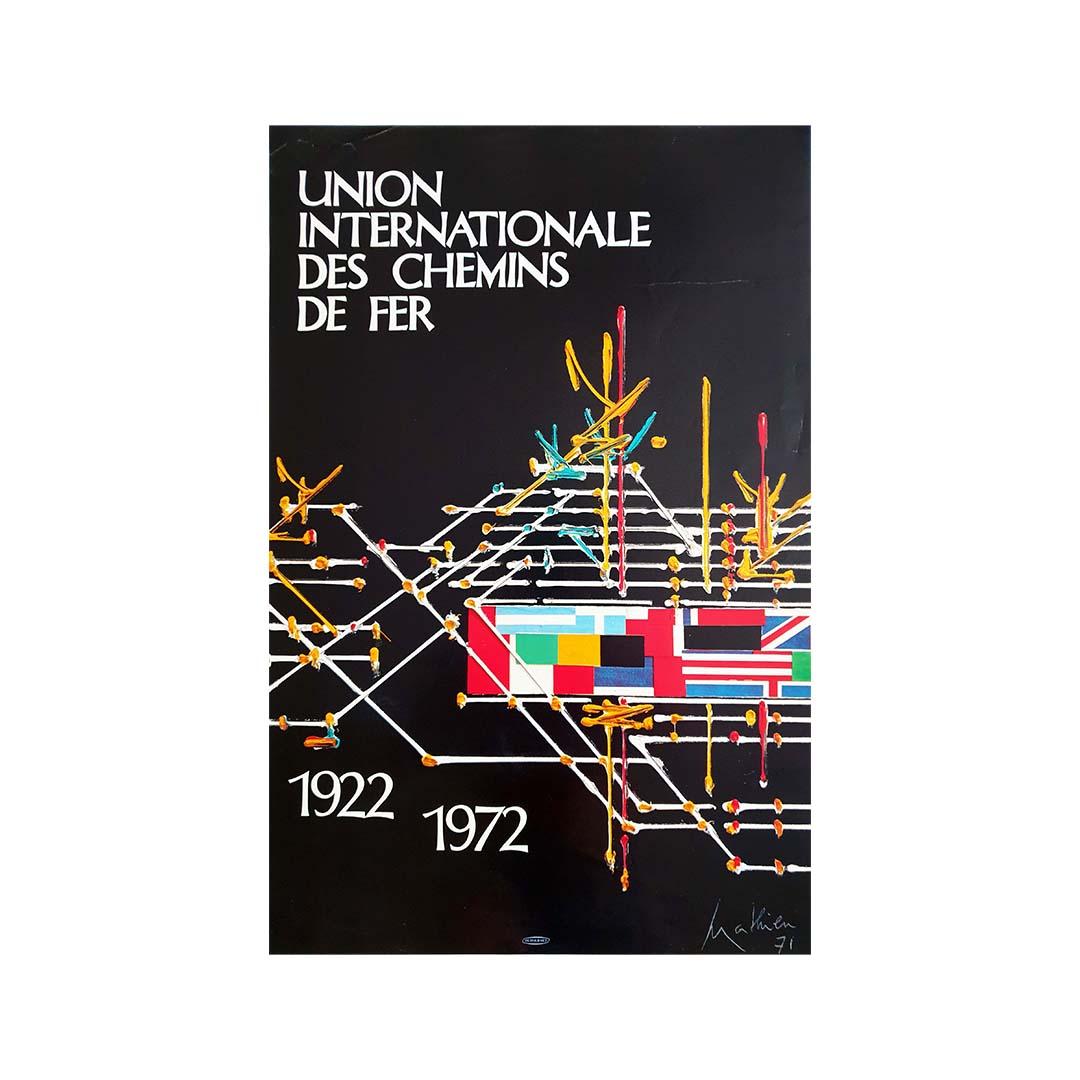 1971 original poster by Mathieu for the International Union of Railways For Sale 2