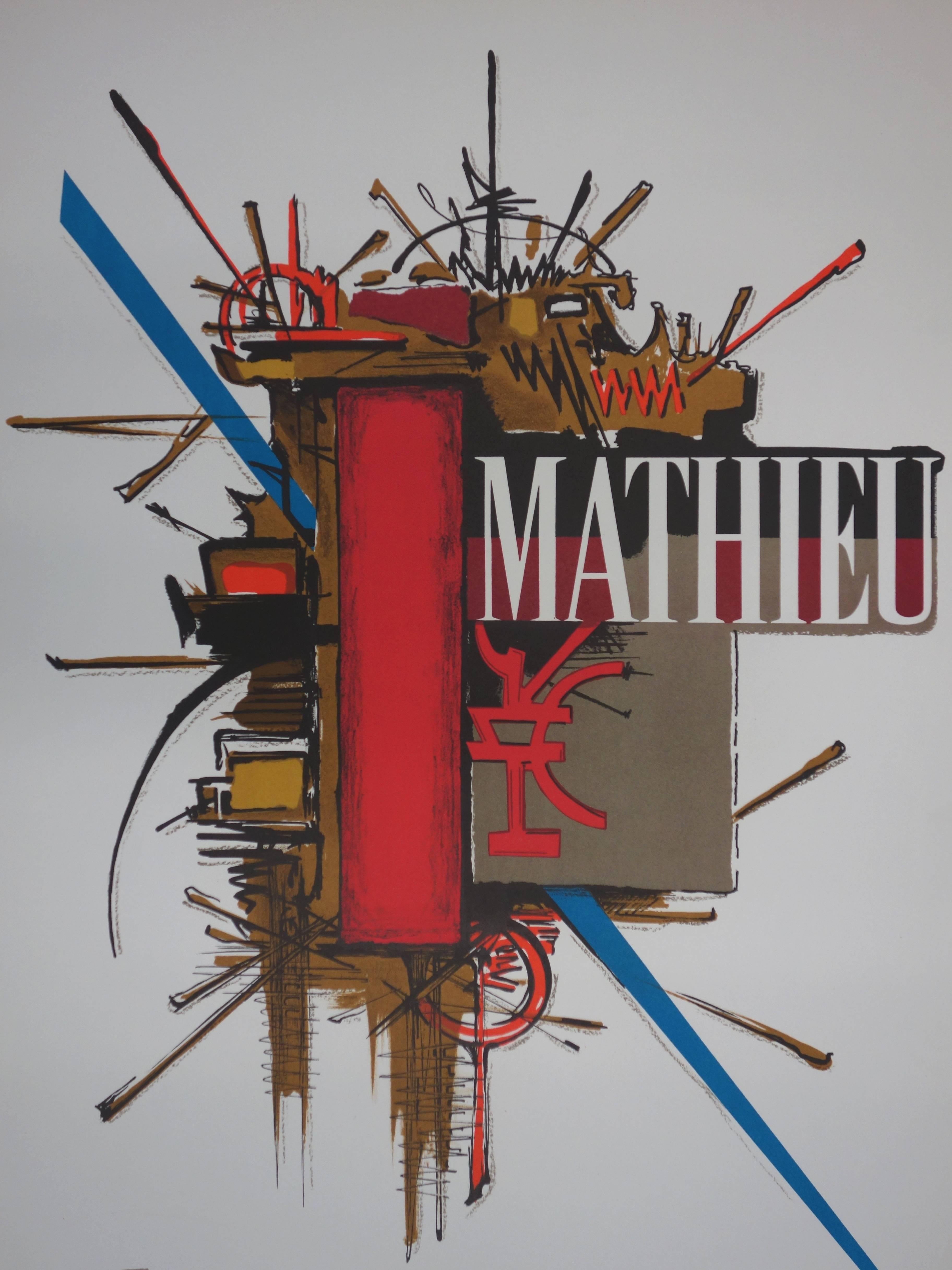 Símbolos abstractos - litografía original - Mourlot 1965 - Print de Georges Mathieu