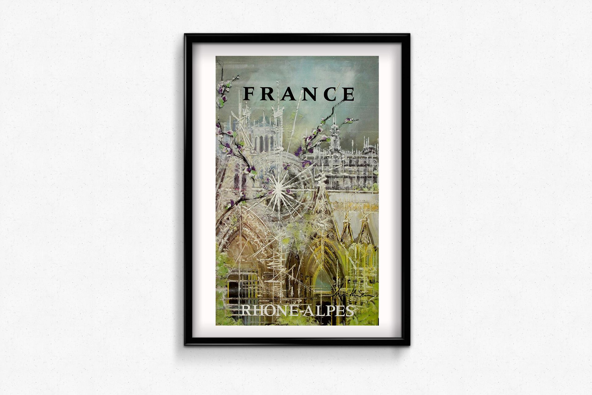 CIRCA 1970 Original-Reiseplakat des Künstlers Georges Mathieu - Frankreich Rhône Alpes im Angebot 1