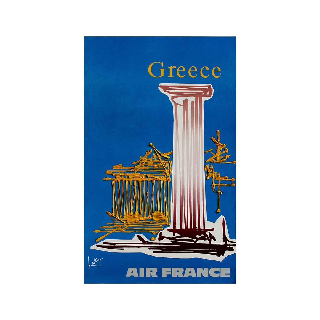 Mathieu's 1967 Air France Greece original poster For Sale 2