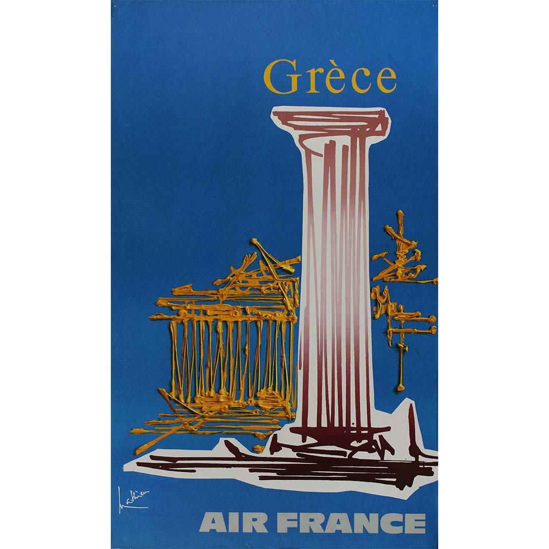 Mathieu's 1967 Air France Griechenland Originalplakat – Print von Georges Mathieu