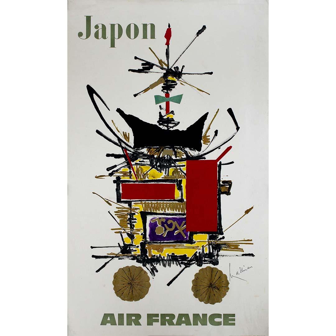 Mathieu's 1967 Air France Japan original poster - Print by Georges Mathieu