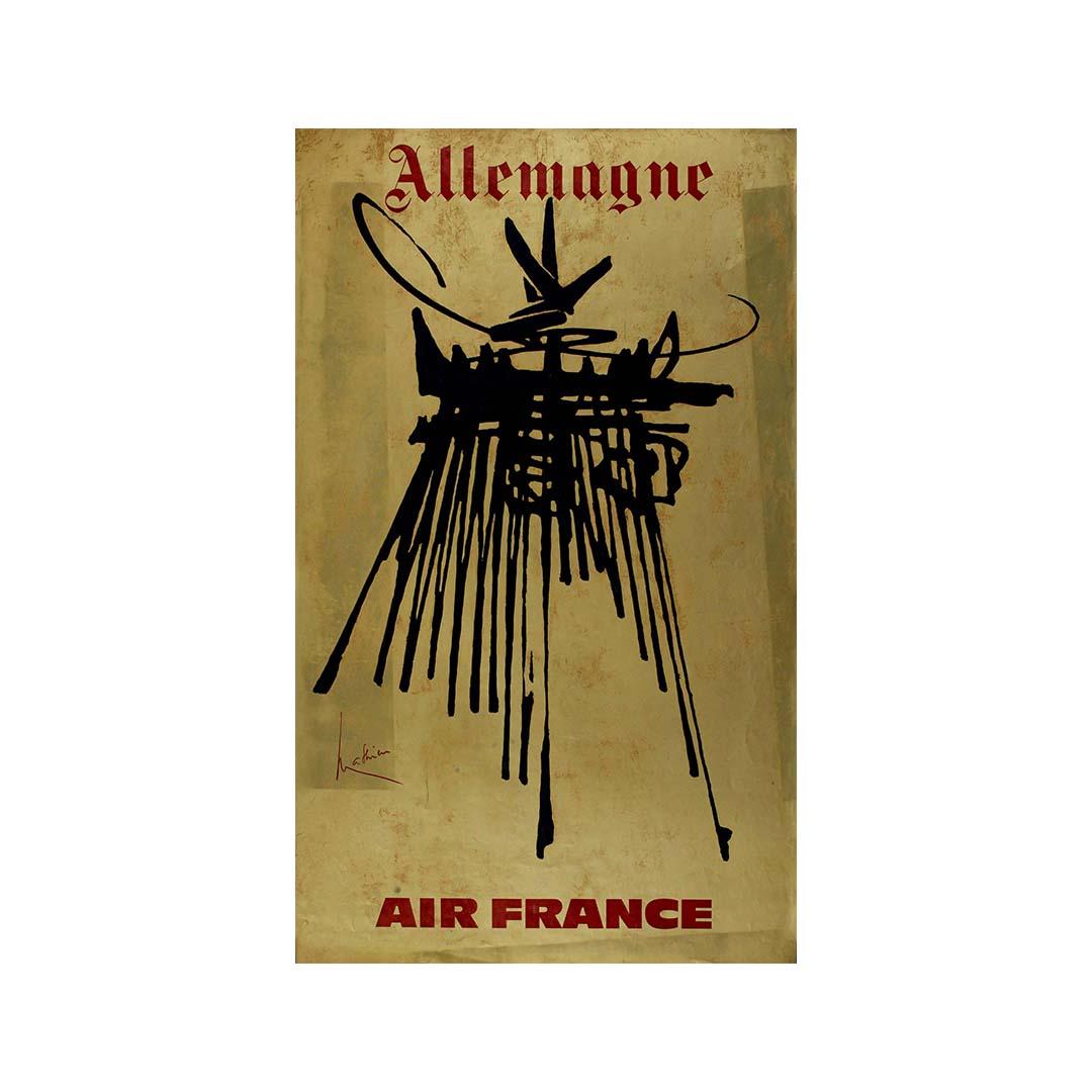 Mathieu's 1967 Air France travel poster to Germany For Sale 2