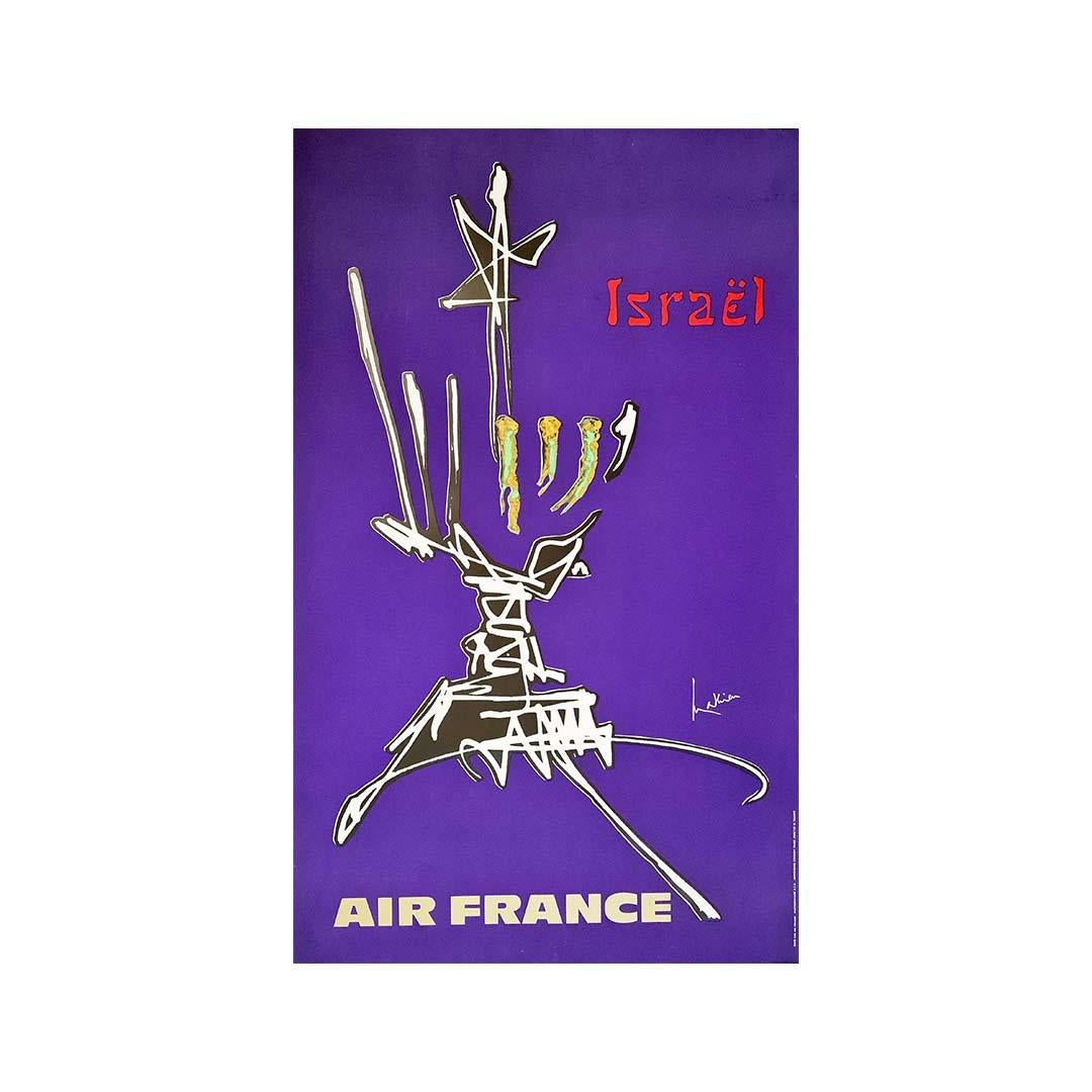 Original poster from 1968 Israel Air France - Airline - Tourism - Israel - Print by Georges Mathieu