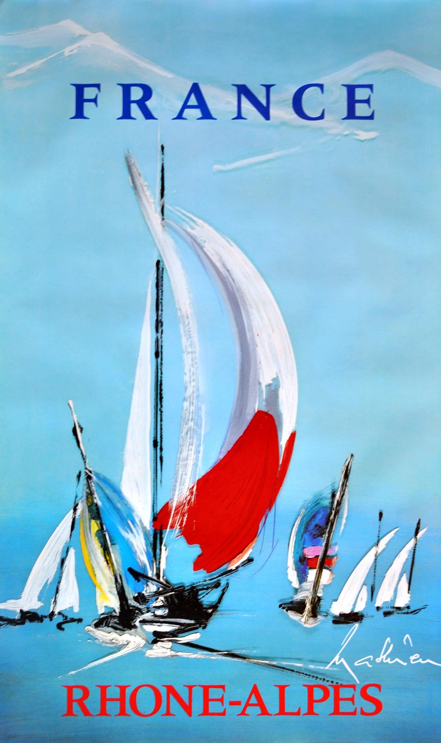 Affiche de voyage originale France Rhone Alpes par Mathieu