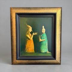 Deux Magiciens Two Magicians Oil on Canvas People In Stock
