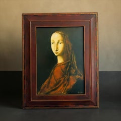 Madame en Rouge Lady in Red Oil Painting on Canvas Woman Girl In Stock