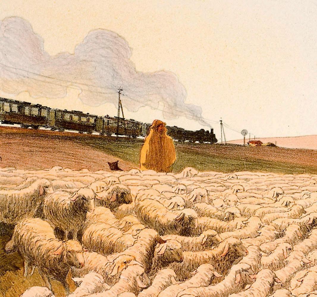 Bloques - Landscape Print Beige de Georges Meunier