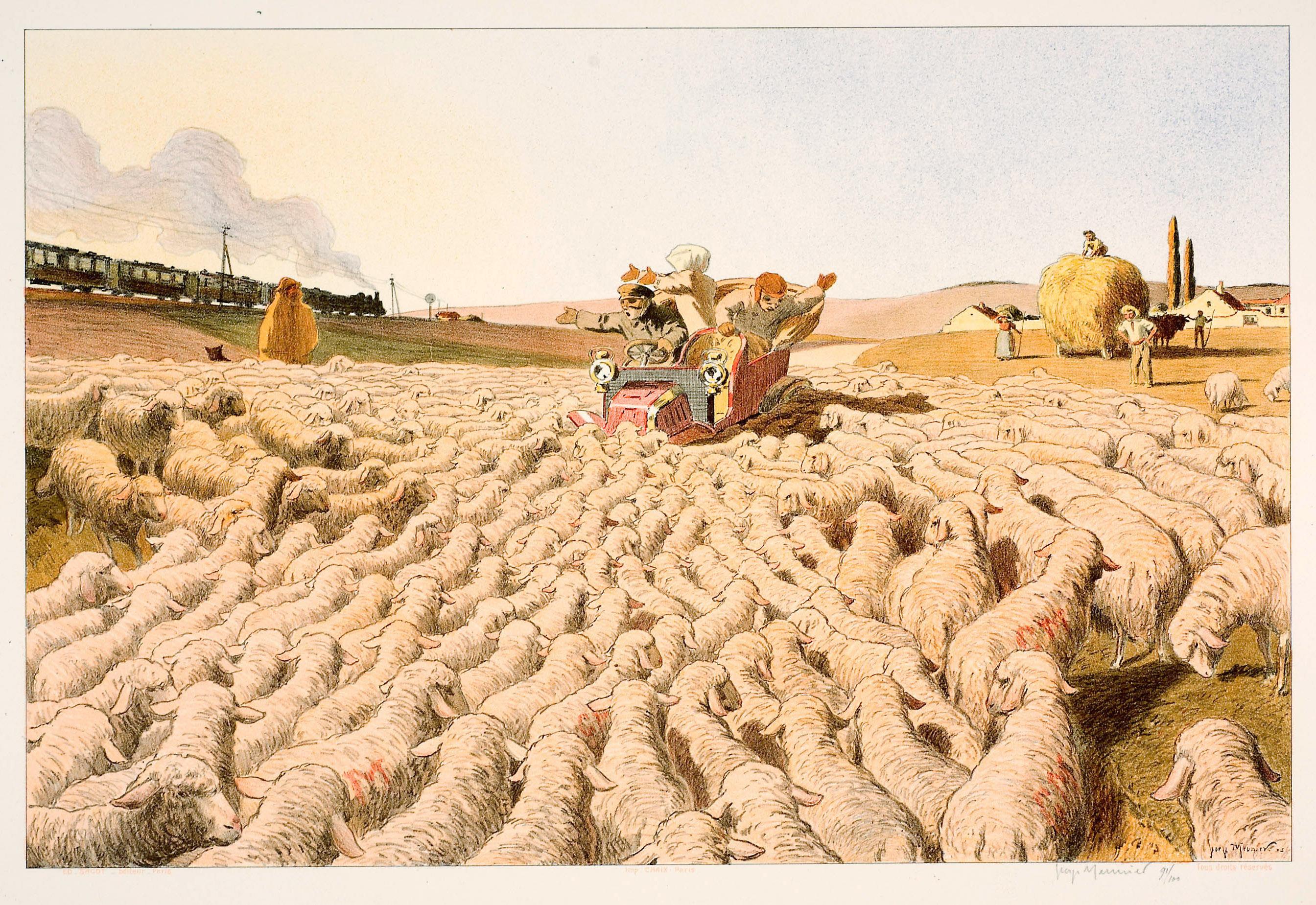 Georges Meunier Landscape Print - Bloques (Road Block)