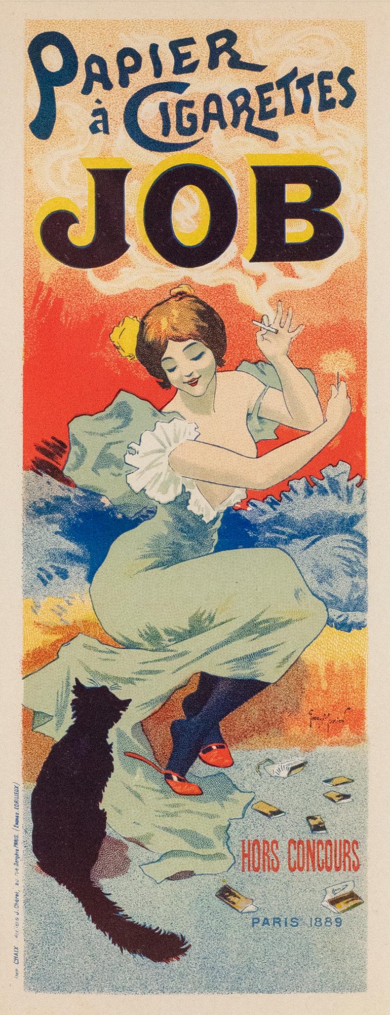 JOB Papier Cigarettes par Georges Meunier, lithographie de la Belle Époque, 1896 en vente 1