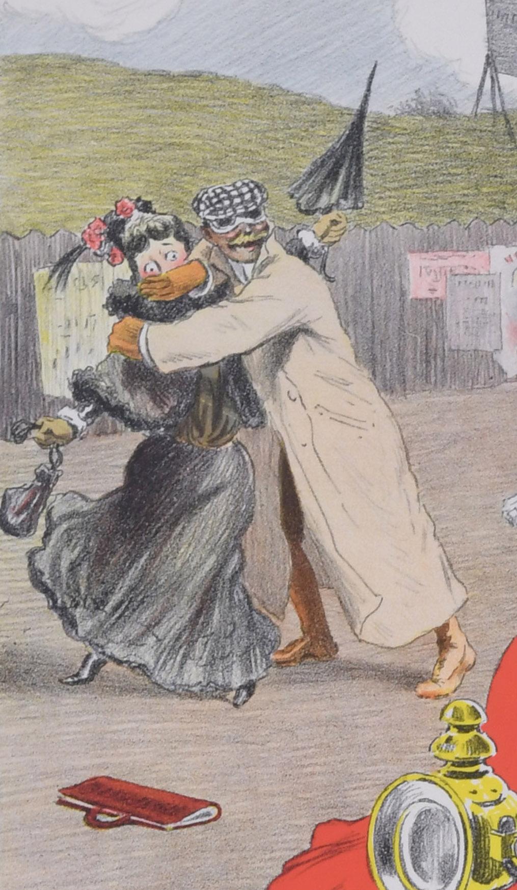 Moto-Fuite - Gray Figurative Print by Georges Meunier