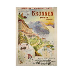 Original 1905 travel poster by Georges Meunier - Brunnen, Switzerland