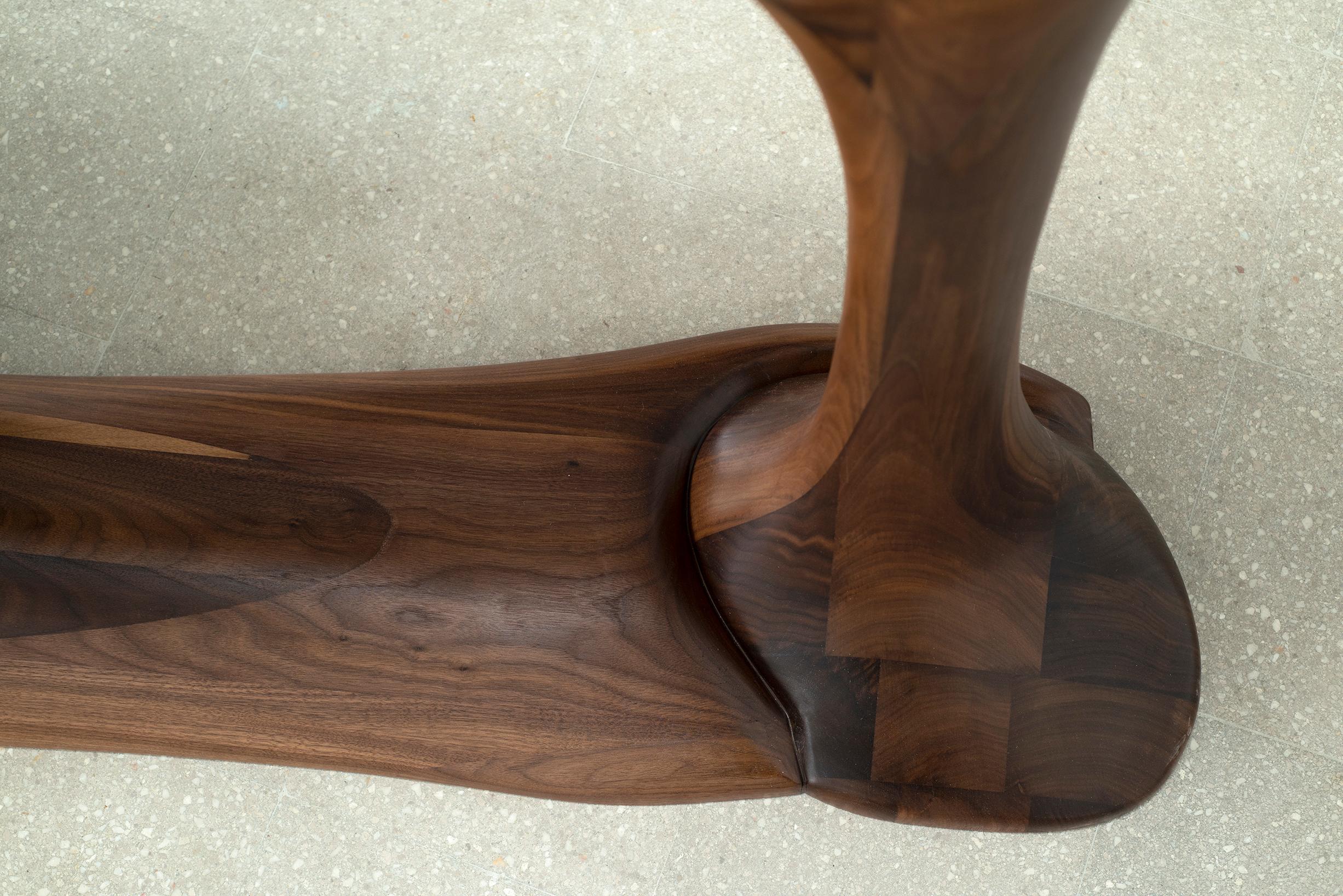 Walnut Georges Mohasseb Erosion Console For Sale