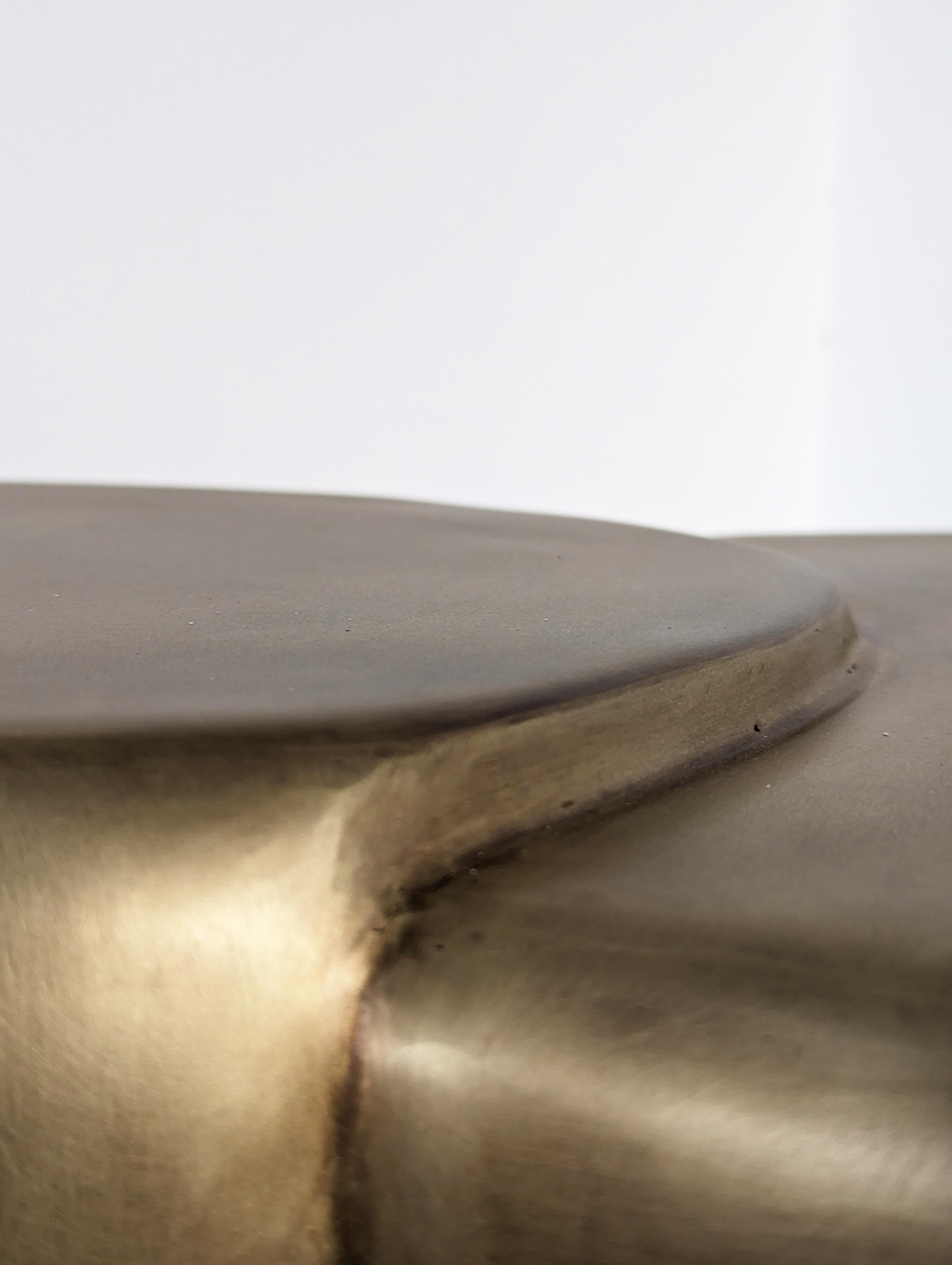 Brass Georges Mohasseb Erosion Side table For Sale