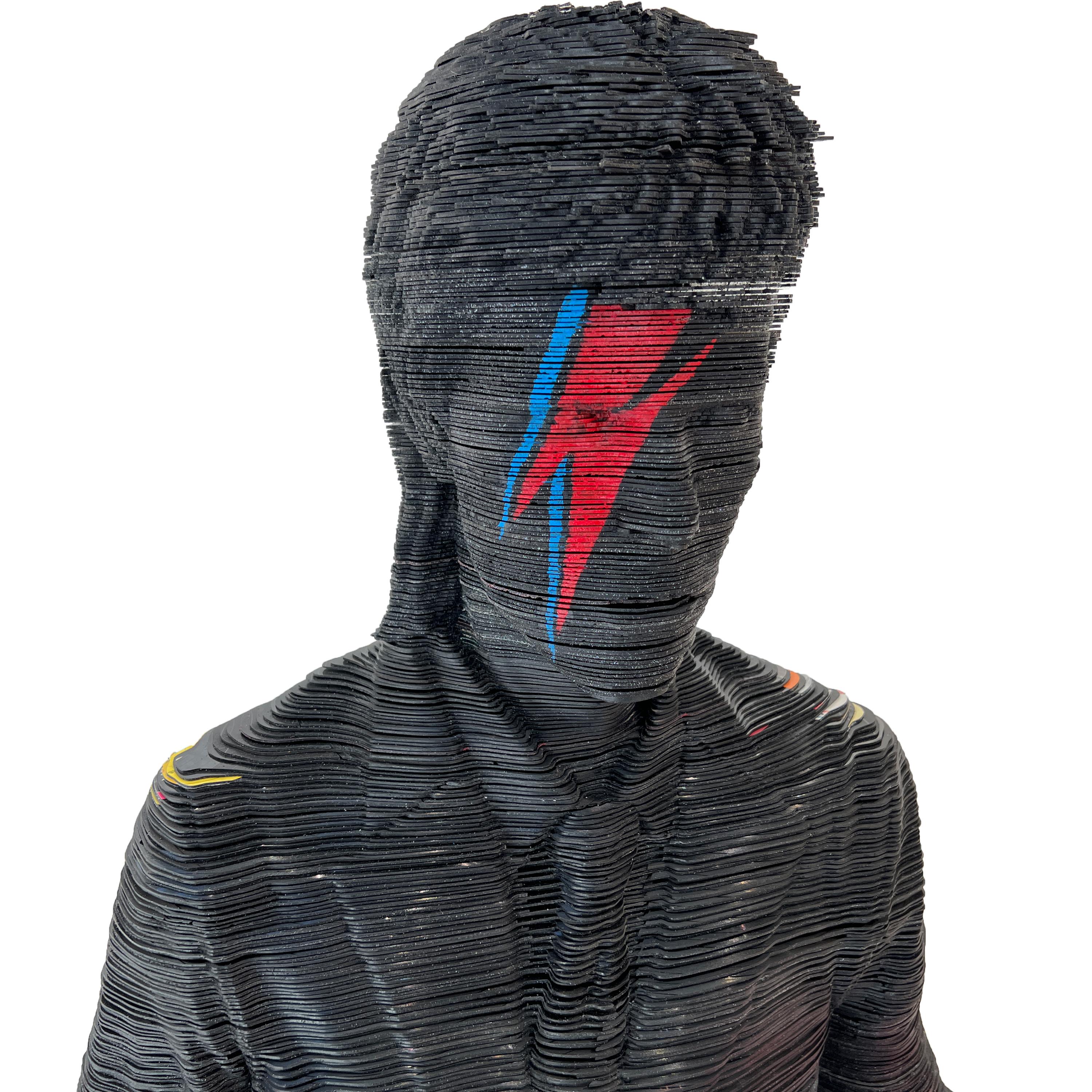 David Bowie, Vinyl Records  - Contemporary Mixed Media Art by Georges Monfils