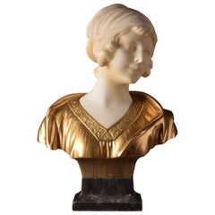 Georges Morin 'Germany', Bust, Alabaster, Bronze, Marble, circa 1900