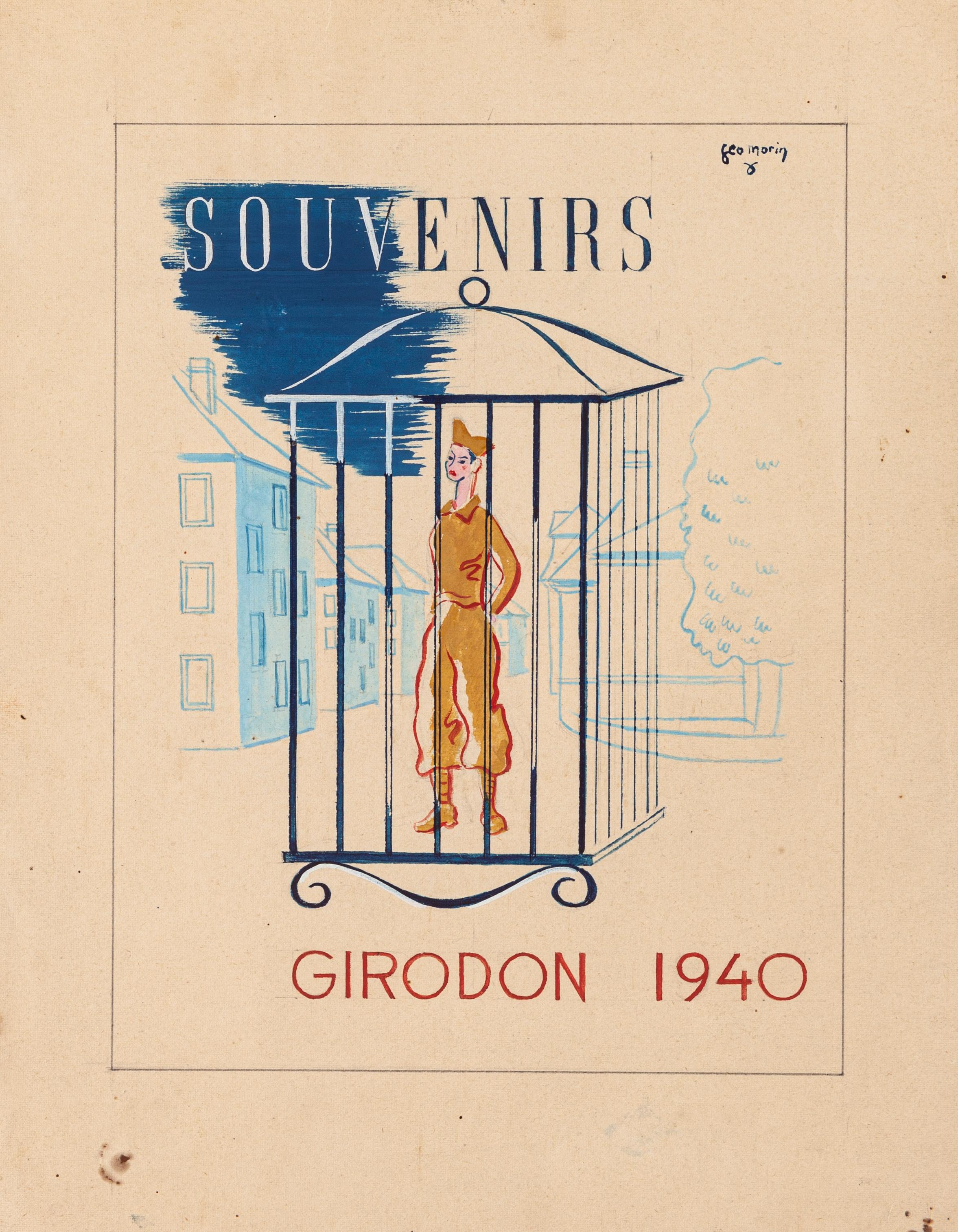Souvenirs es una bella obra de arte en pochoir realizada en 1940 por Georges Morin (alemán, 1874-1950), firmada a mano en la parte superior derecha.

El estado de conservación es bueno.

Dimensión de la hoja: 27 x 21

El dibujo es político y