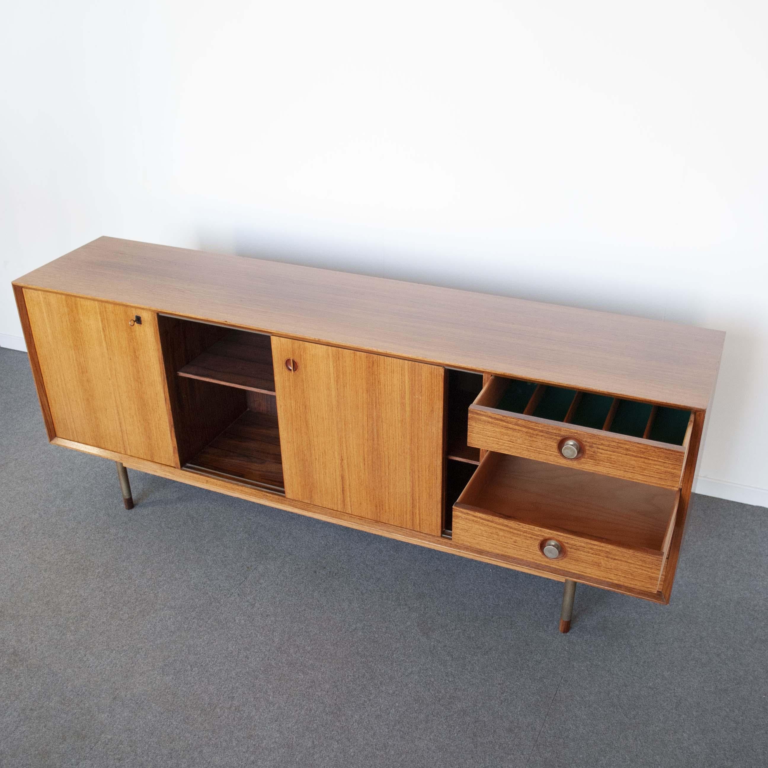 Mid-20th Century Georges Nelson in the Manner Sideboard in Walnut from the Sixties For Sale