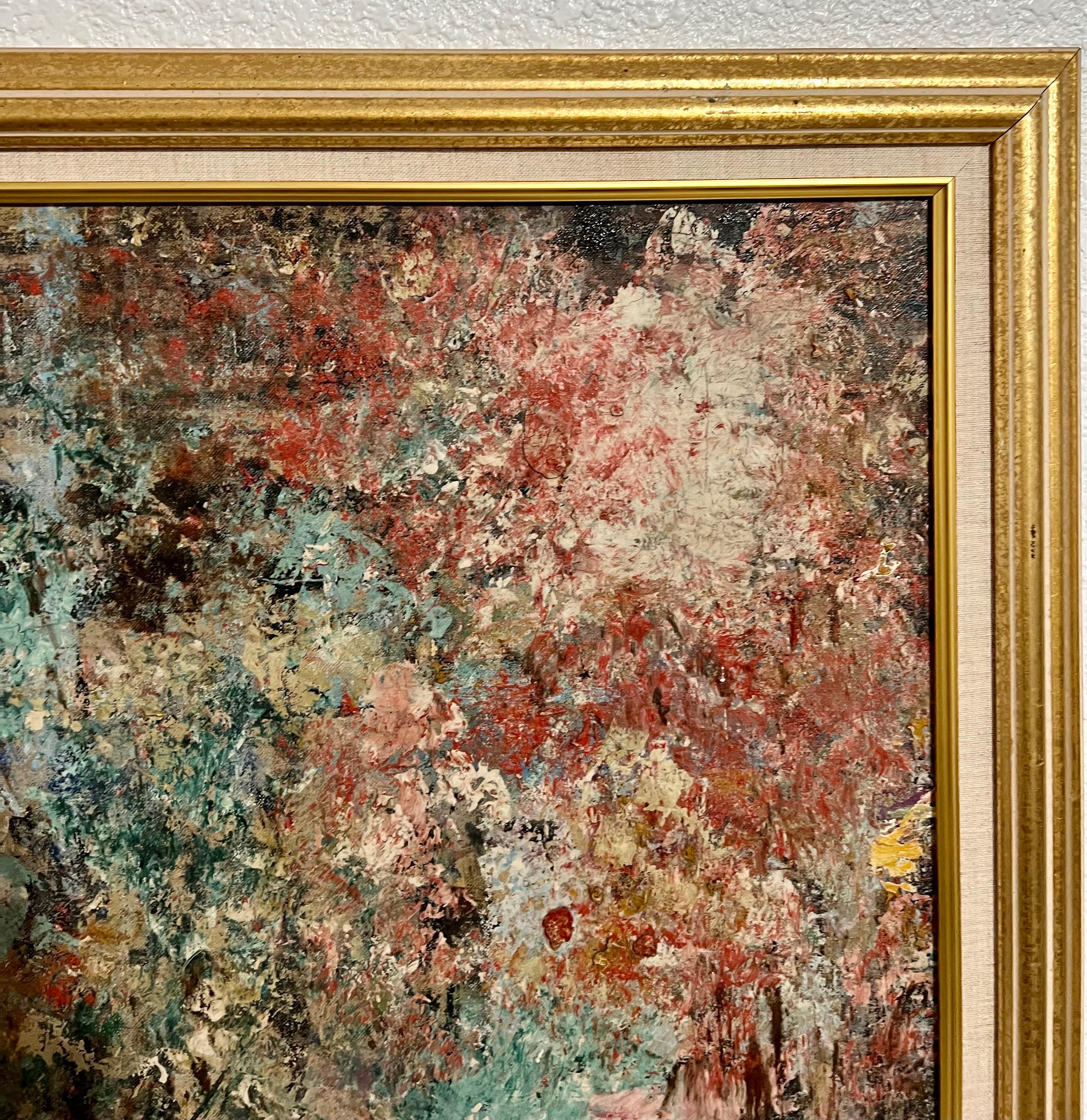  Abstract Expressionist Textured Art Informel Oil Painting Signed Noel For Sale 8