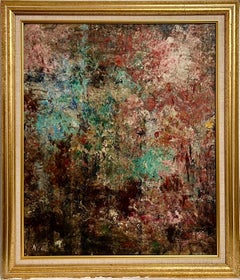Abstract Expressionist Textured Art Informel Oil Painting Signed Noel