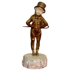 Antique Georges Omerth - Chryselephantine, Young Man In Top Hat
