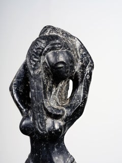 Georges Oudot -Black Fossil Marble Sculpture