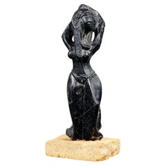 Georges Oudot -Black Fossil Marble Sculpture