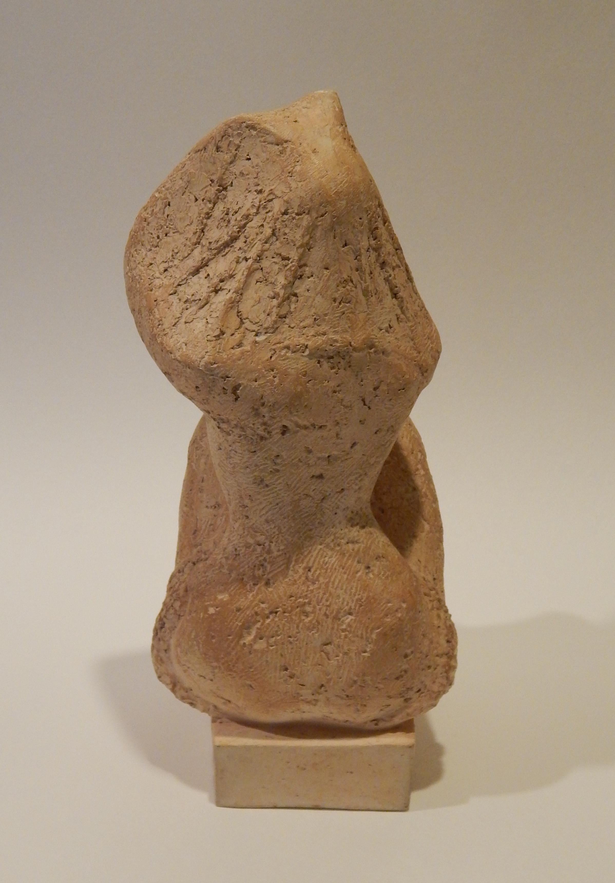 20th Century Georges Oudot French Artist Terracotta Sculpture, 1958, Seated Female Figure For Sale