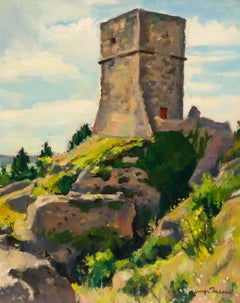 Georges Pacouil (1903-1996) - Mid 20th Century Oil, The Watchtower, Le Cayler