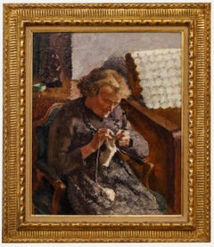 Georges Pacouil (1903-1996) - Framed Mid 20th Century Oil, Le Tricot