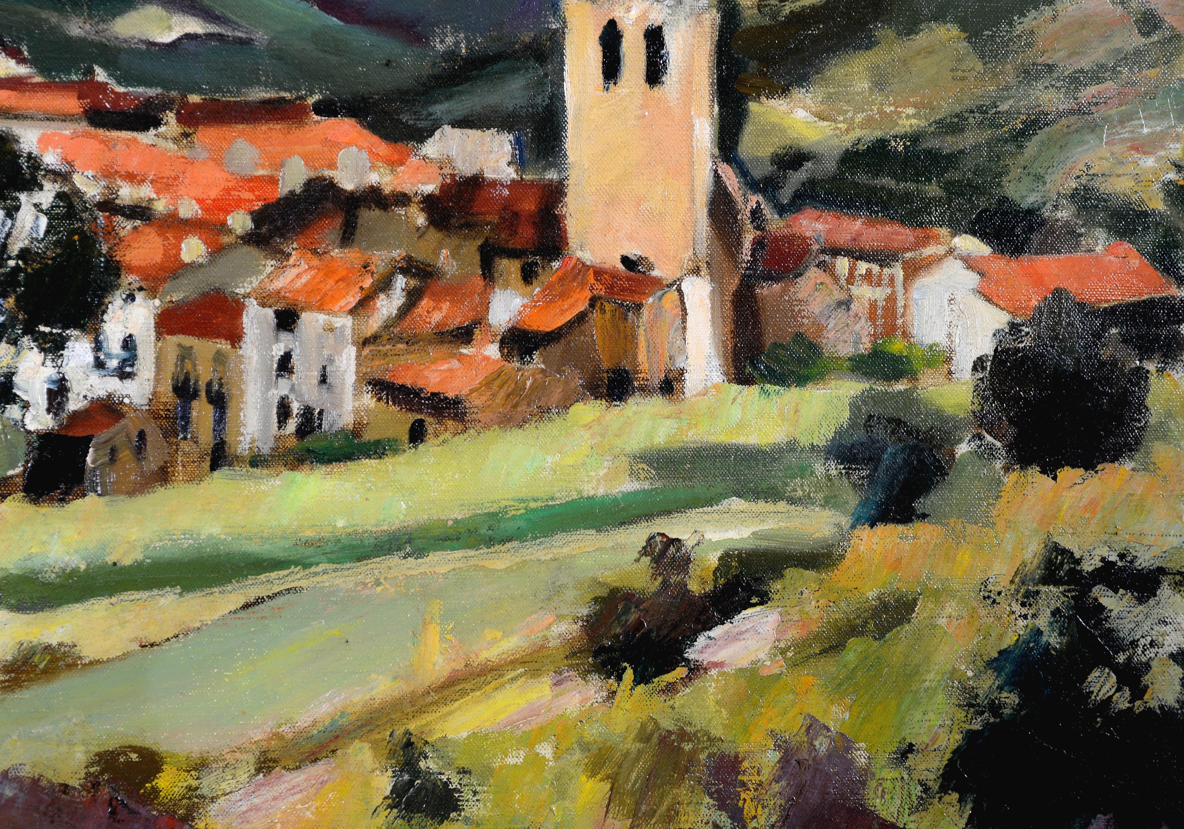 Pyrenäenlandschaft - Französisches impressionistisches Ölgemälde aus dem frühen 20. im Angebot 1