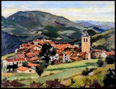 Paysage des Pyrénées - Peinture à l'huile impressionniste française du début du 20e siècle