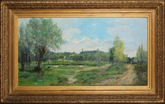 Antique Landscape In July, dated 1892 - "Gift To A friend"  by Georges PAUL-MANCEAU 
