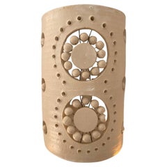 Georges Pelletier 2 Fiori in ceramica smaltata bianca