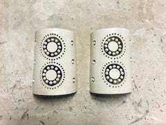 Georges Pelletier 2 Flowers Sconces in White Enameled Ceramic