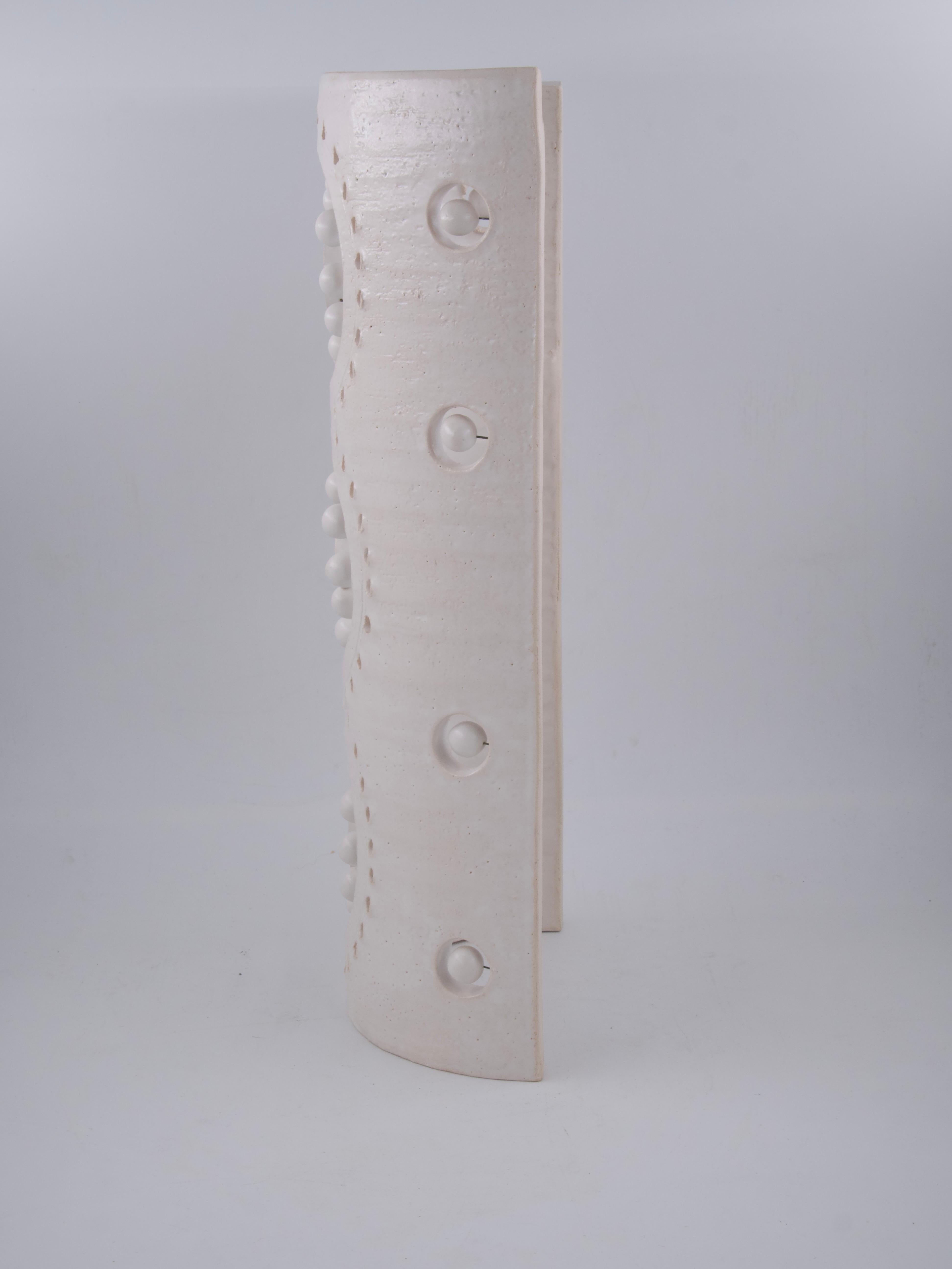 Georges Pelletier 3 Flowers Sconce in White Enameled Ceramic 10