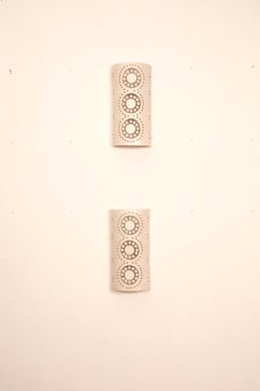 Georges Pelletier 3 Flowers Sconce in White Enameled Ceramic