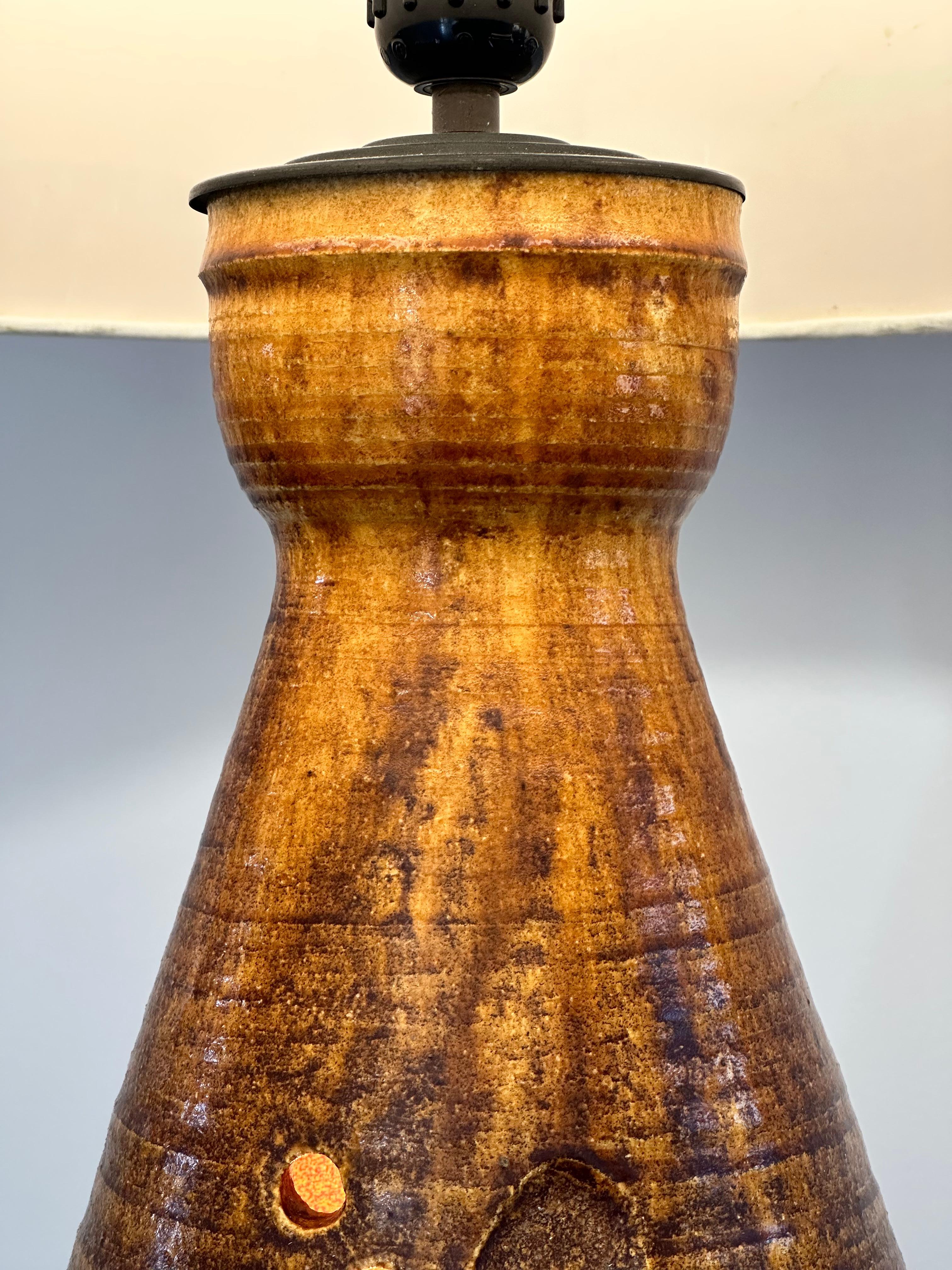 Accolay La Borne, ceramic sandstone table lampe France 1960s For Sale 2